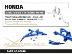 Q0948 HONDA CIVIC 92-96/ INTEGRA 94-01 FRONT TUBULAR LOWER ARM + STAB. LINK (PILLOW BALL) – 4PCS/SET READY FOR HARDRACE #7214