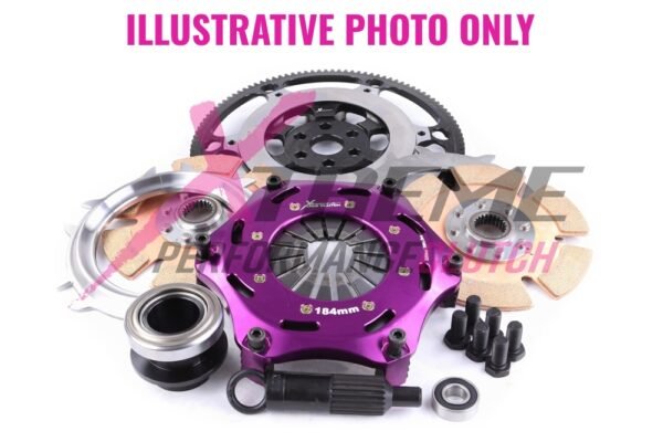 Xtreme Performance - 184mm Rigid Ceramic Twin Plate Clutch Kit Incl Flywheel 1220Nm