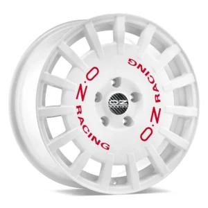 OZ Sport Rally Racing Alloy Wheel 17x8 ET45 5x114.3 Race White Red Lettering 75mm CB