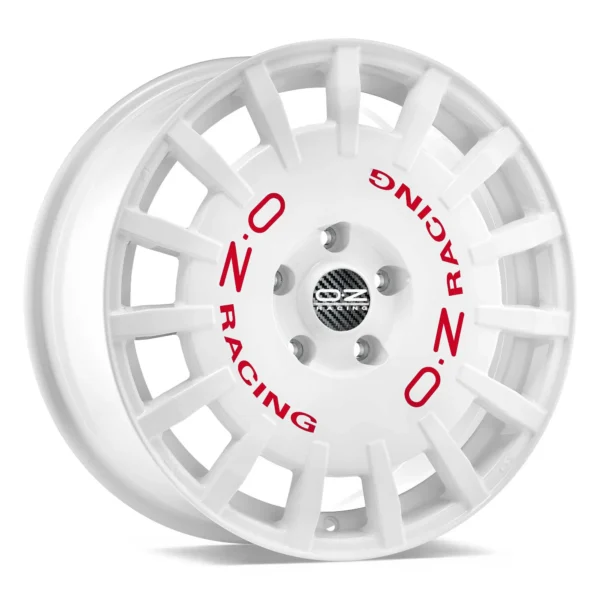 OZ Sport Rally Racing Alloy Wheel 17x8 ET45 5x114.3 Race White Red Lettering 75mm CB
