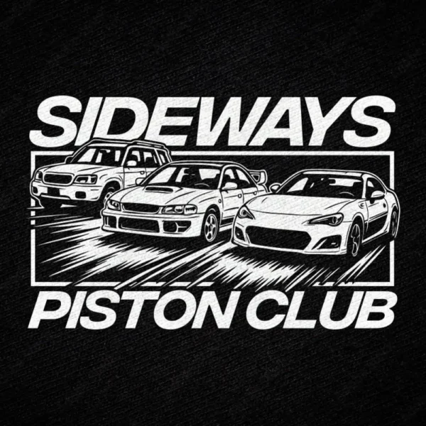 Tegiwa Sideways Piston Club Subaru GT86 Impreza Forester T-Shirt - Image 3