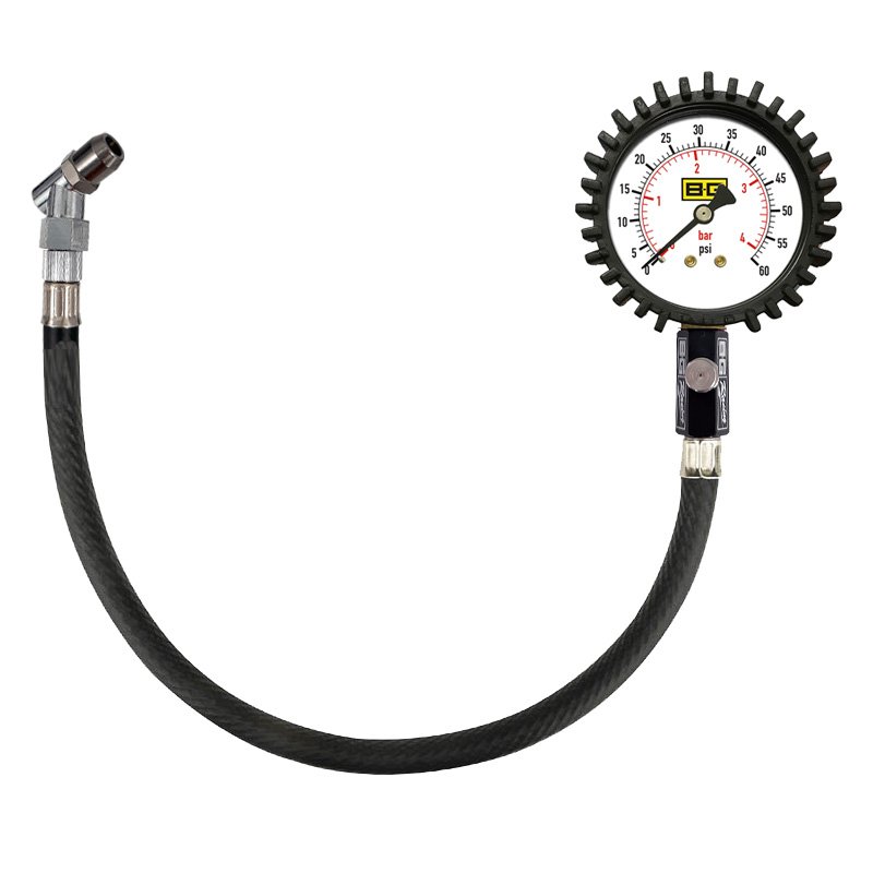 BG Racing 2.5in Tyre Pressure Gauge 0-60 Psi/0-4 Bar