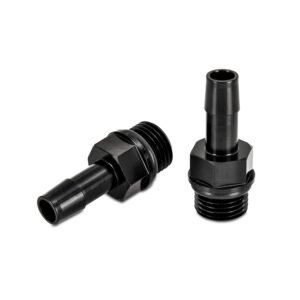 Mishimoto M16 to 3/8in Hose Barb Aluminum Fitting Black