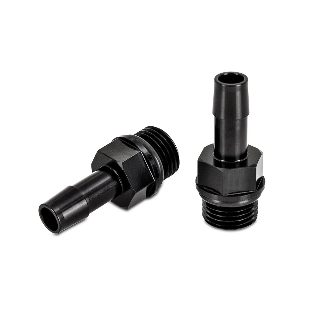 Mishimoto M16 to 3/8in Hose Barb Aluminum Fitting Black