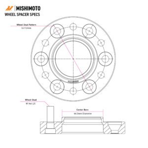 Mishimoto Wheel Spacers 5x120 72.6mm CB 15mm M14 Black