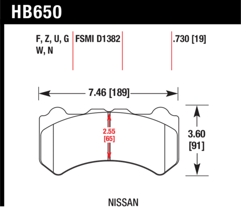 HAWK Performance HPS 5.0 Front Brake Pads Nissan GT-R R35 HB650B.730