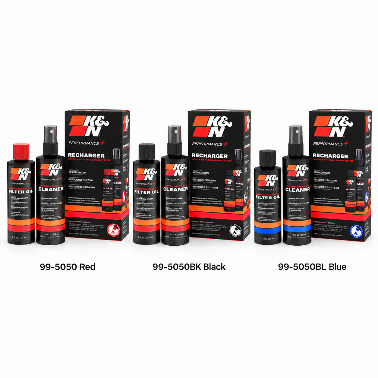K&N Recharger Filter Care Service Kit Red Black Blue 99-5050