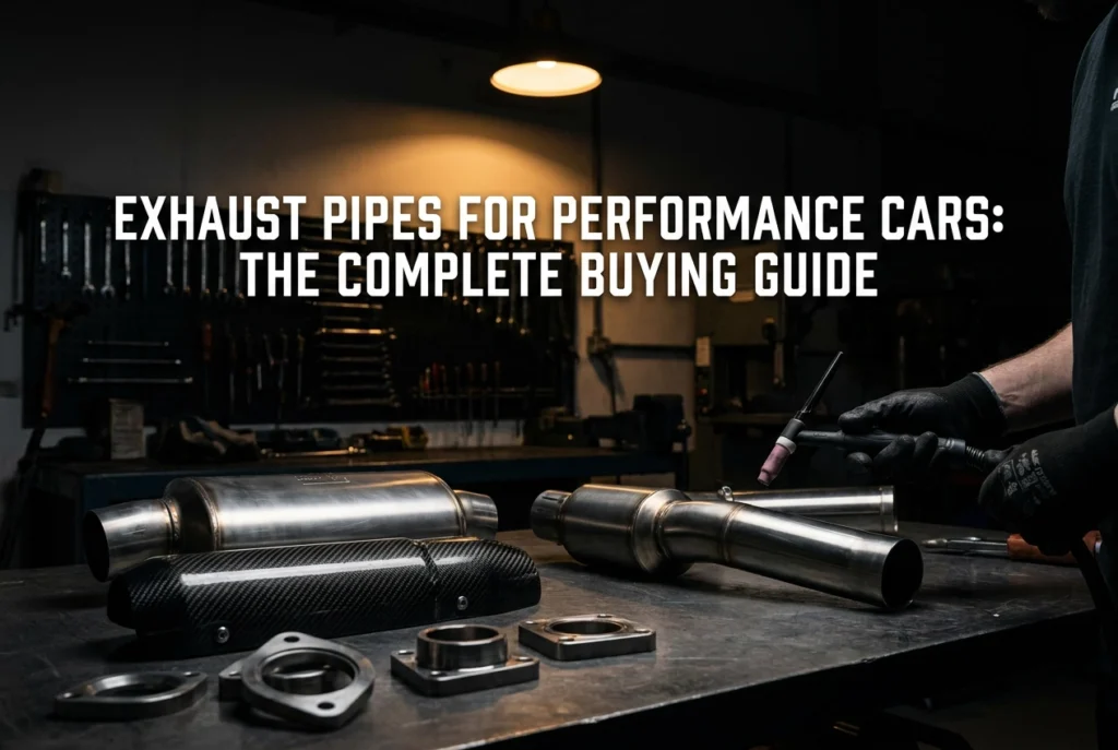 Professional header image for list-based article: Exhaust Pipes for Performance Cars: The Complete Buying G...