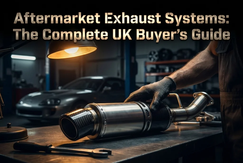 Professional header image for list-based article: Aftermarket Exhaust Systems: The Complete UK Buyer's Guide