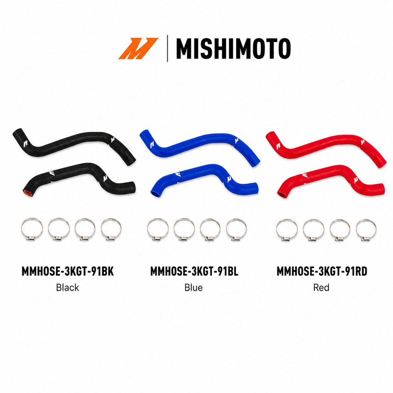 Mishimoto silicone hose kit MMHOSE-3KGT-91BK MMHOSE-3KGT-91BL MMHOSE-3KGT-91RD for Mitsubishi 3000GT and Dodge Stealth