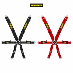 SCHROTH 94540-2 Profi 3x2 Red 6 Point Pull Up Racing Harness