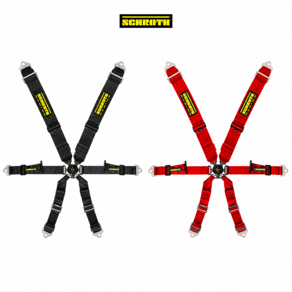 SCHROTH 94540-2 Profi 3x2 Red 6 Point Pull Up Racing Harness