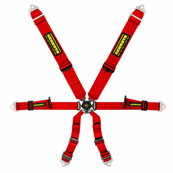 SCHROTH 94540-2 Profi 3x2 Red 6 Point Pull Up Racing Harness