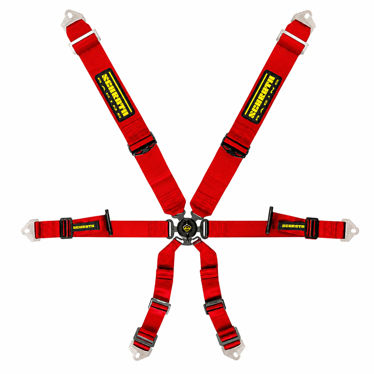 SCHROTH 94540-2 Profi 3x2 Red 6 Point Pull Up Racing Harness