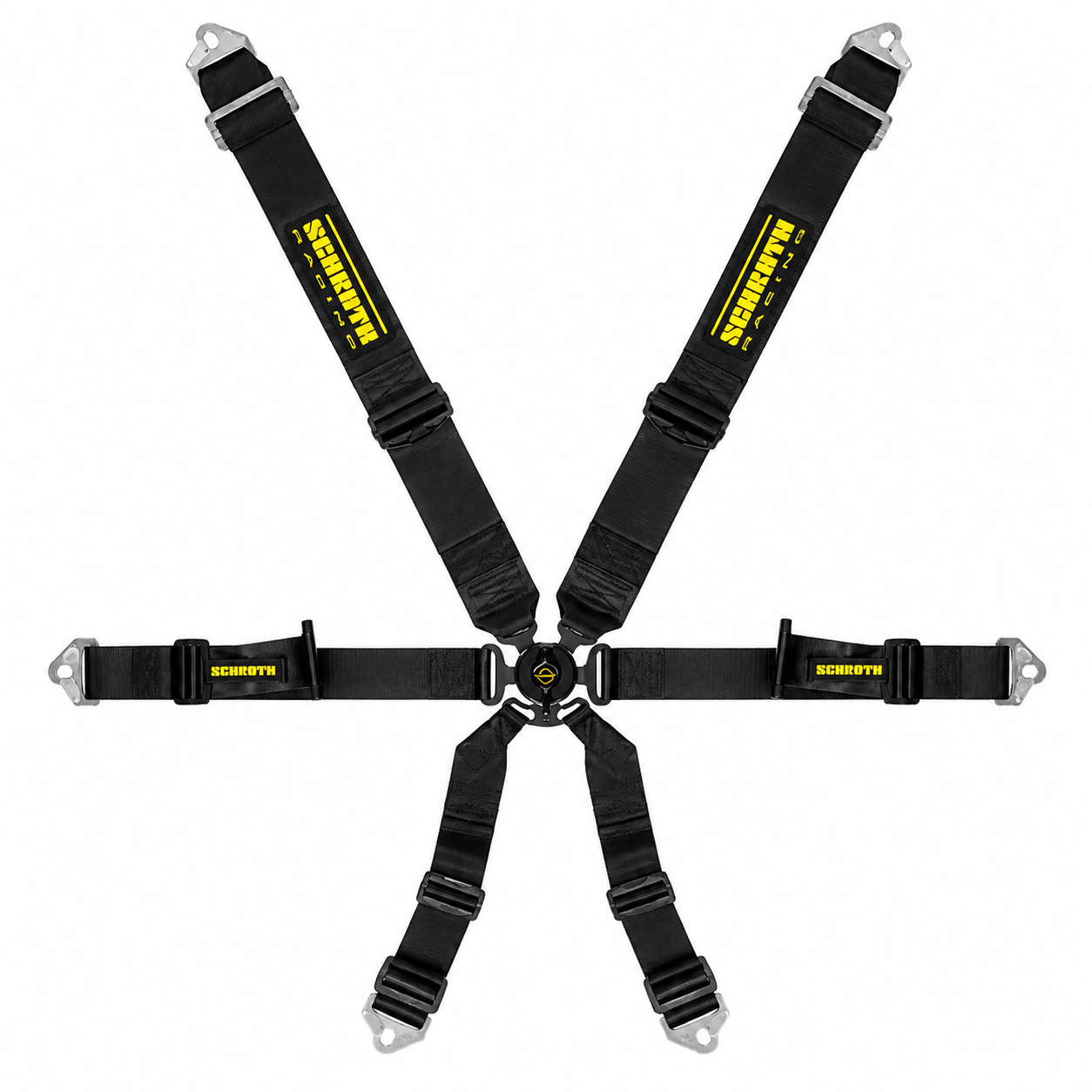 SCHROTH 94540-0 Profi 3x2 Black 6 Point Pull Up Racing Harness
