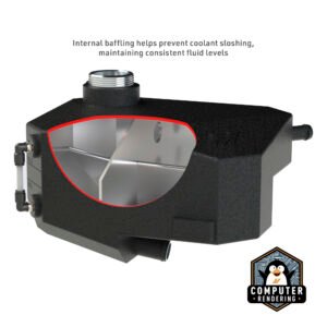 Mishimoto Aluminium Expansion Tank fits Ford Focus ST 2012+/ Focus RS 2016-2018 (Wrinkle Nitrous Blue)