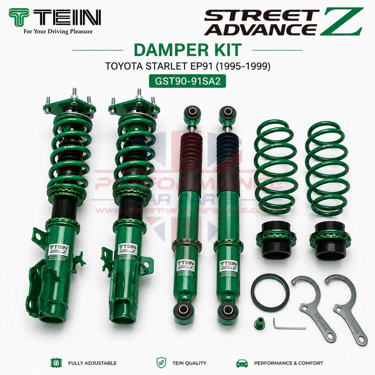 TEIN Street Advance Z Damper Coilover Kit Toyota Starlet EP91 1995-1999 GST90-91SA2