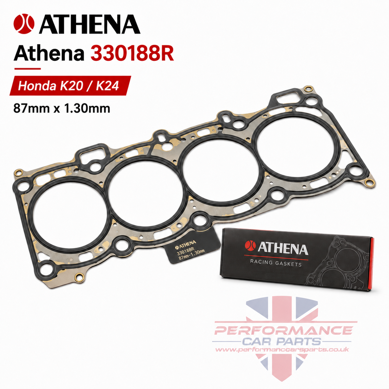 Athena 330188R racing head gasket 87mm 1.3mm for Honda K20 K24 engine