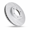 Pedders 6560101SGR slotted and dimpled Geomet coated brake rotor for Ford Ranger and VW Amarok