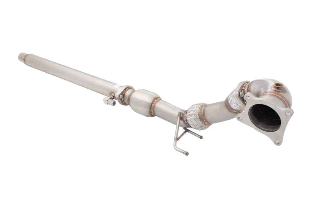 3.5″-3″ Downpipe with High-Flow Catalytic Converter, 304 Stainless Steel, for OEM Cat-Back (for track and off road use only)