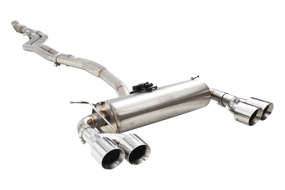 Dual 2.5"-3" Cat-Back System Varex Muffler, 304 Stainless Steel