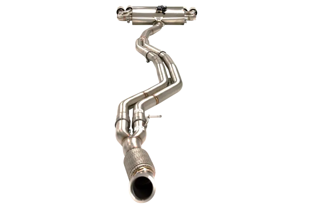 Dual 2.5"-3" Cat-Back System Varex Muffler, 304 Stainless Steel - Image 3