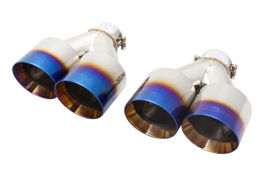 4″ Twin Quad Burnt Blue Tips (for Xforce system only, will not fit OEM)