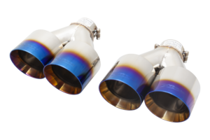 4" Twin Quad Burnt Blue Tips (for Xforce system only, will not fit OEM)