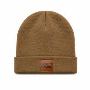 Beanie (Brown / Leather Patch)