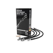 Goodridge Brake Hose Kit Nissan GT-R R35 – Premium 6-Line Braided Brake Hoses SNN0801-6P-CLG