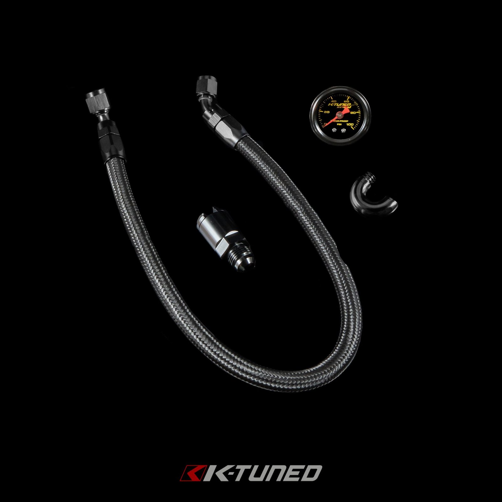 K-Tuned Fuel Line and Fuel Rail Side Feed Black Honda Civic EP3 KTD-KSG-BLK β Side Feed, Yes add center mount gauge, Fuel Lines Only (No Rail or Wrench)